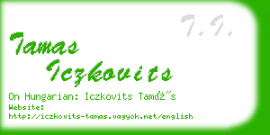 tamas iczkovits business card